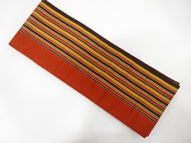 本場筑前博多縞模様織出し半幅帯